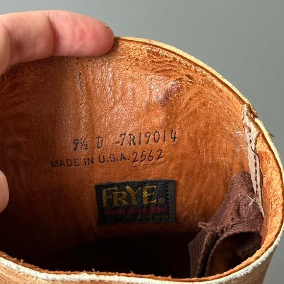 Vintage 60s 70s Frye Brown Mahogany Leather Campus Heel Boot - Picture 5 of 8